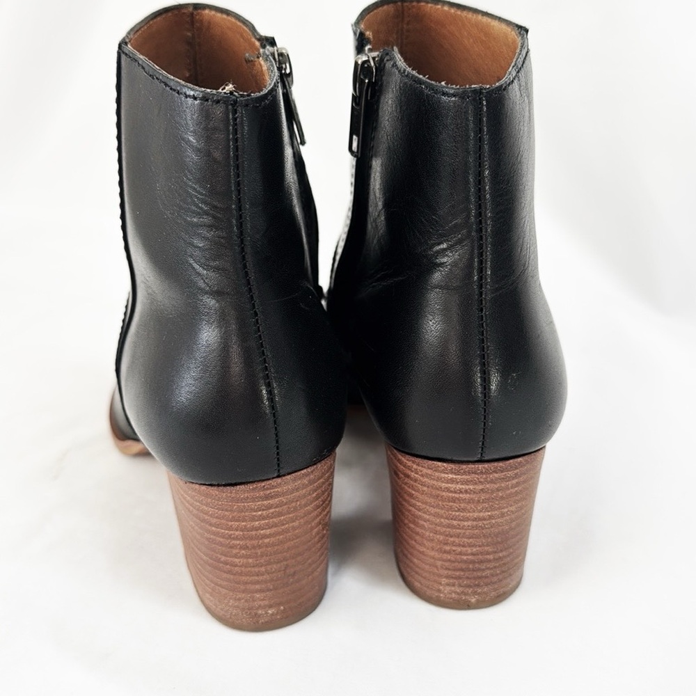MADEWELL The Rosie Black Leather Ankle Boots Block Heels Size 9.5 EUC - Picture 5 of 10